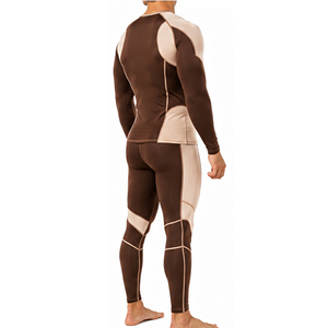 Ensemble de vêtements de sport pour hommes, combinaison de compression respirante à séchage rapide, chemise à manches longues et pantalon, vêtements de sport extensibles pour la course à pied, la salle de sport et l'entraînement - Product Image 2