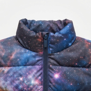 Chaqueta Acolchada Unisex con Estampado de Galaxia, Cuello Alto, Cierre de Cremallera, Resistente al Viento, Informal de Invierno, Relleno Grueso de Poliéster, Largo Regular - Product Image 6