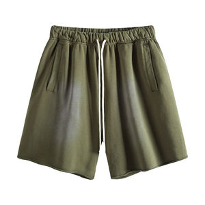 Fabricant de shorts pour hommes en coton 430g, style rétro streetwear, imprimés sur mesure, effet délavé, coupe ample, en tissu French Terry, pour l'été. - Product Image 1