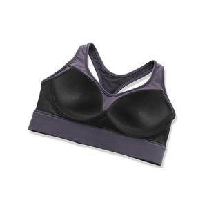 New Design Women's Yoga Sports Bra High Support Breathable V-neck Front Logo Spandex/Polyester Removable Pads Backless - Product Image 5