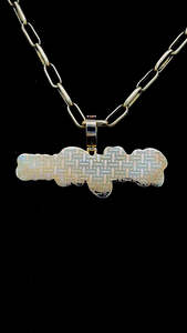 Pendentif lettre en diamant VVS Moissanite émail personnalisé Pendentif lettre nom en argent sterling 925 émail noir glacé Moissanite - Product Image 2