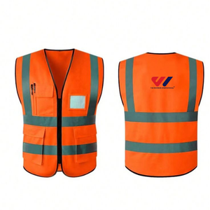 Gilet de sécurité réfléchissant haute visibilité de qualité supérieure avec fermeture éclair avant style verrouillage, bande réfléchissante argentée, polyester OEKO-TEX - Product Image 2