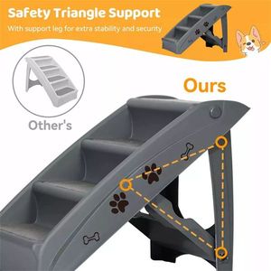 Rampa Plegable Gris para Perros, Escalones Accesibles y Convenientes para Mascotas - Product Image 4