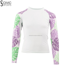Protector de erupción de manga larga para hombres poliéster MMA Jiu Jitsu entrenamiento Rashguard gimnasio Fitness correr compresión - Product Image 4