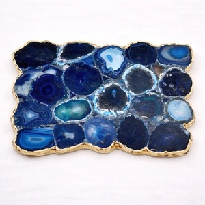 Luxury Natural Agate Serving Tray Handmade Polished Stone Decorative Tray for Home Decor <b>Bathroom</b> <b>Vanity</b> - Product Image 1