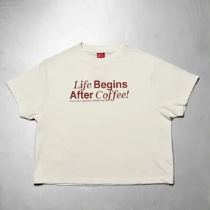 Life Begins After Coffee T-Shirt Crème Blanc cassé |   T-shirt graphique Coffee & WIFI - Product Image 2