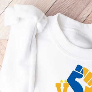 Sudadera blanca con estampado gráfico de la hermandad griega ΣΓΡ VOTE para mujer, cuello redondo, manga larga, estilo pullover, ropa universitaria personalizada - Product Image 2