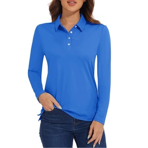 Camisas Casuales al por Mayor, Camisetas de Tenis Personalizadas de Manga Larga, Ecológicas, de Secado Rápido, Transpirables, de Poliéster, Polos de Golf para Mujer - Product Image 3