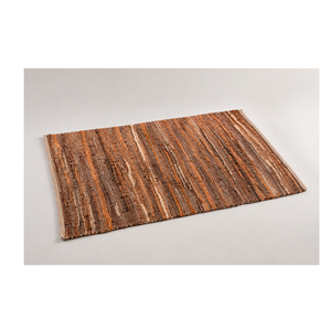 Tapis rectangulaire en jute rayé à tissage plat, style bohème, écologique, pour salon, à poils fins, fait main - Product Image 1