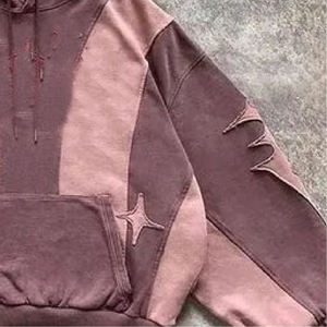 Sweat à capuche vintage délavé à l'acide, 100 % coton molletonné, éco-responsable, haute qualité, avec broderie appliquée et patchs personnalisés, style streetwear printanier - Product Image 4