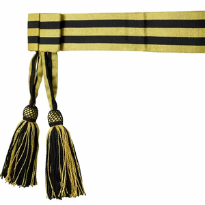 Cinturón de Cintura Ceremonial Dorado y Negro, Accesorio Decorativo para Uniforme, Calidad Premium - Product Image 1