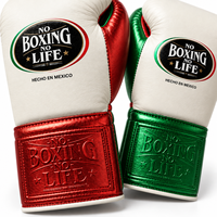 Özel Tasarım MMA ONEMAX Nefes Alabilen No Boxing No Life Sığır Derisi Bağcıklı Antrenman Boks Eldivenleri Kırmızı Beyaz Yeşil