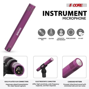 Kit de Micrófonos de Batería de 5 Núcleos, 9 Piezas, Micrófonos de Batería Totalmente Metálicos, Tom/Snare y Platillos, Juego de Micrófonos con Cable para Instrumentos de Percusión - Product Image 5