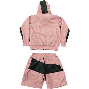 Ensemble de veste et short en polyester et nylon pour homme, ensemble de jogging, patchwork, contraste de couleurs, coupe-vent surdimensionné, ensembles de shorts pour homme, unisexe - Product Image 2