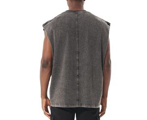 Camiseta sin mangas para hombre, estilo punk, con cuello redondo, estampado personalizado de poliéster/algodón, lavado ácido, estampado animal, tejido anti-bolitas, venta al por mayor - Product Image 5