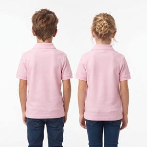 Polo en coton pour enfants OEM ODM, unisexe, manches courtes, col rabattu, haut décontracté, uniforme scolaire, couleur personnalisée - Product Image 3