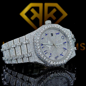 Reloj de Lujo Unisex de Acero Inoxidable con Correa de Cuero, Diseño Único, Resistente al Agua, con Diamantes Moissanite VVS de Alta Calidad - Product Image 1