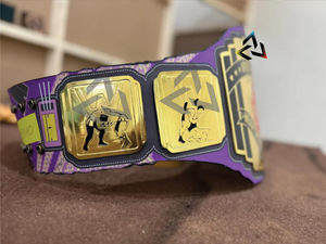 Cinturón de Campeonato Intercontinental Personalizado W-W-F Razor Ramon Classic Series de 2 mm – Placas de Metal y Correa de Cuero - Product Image 3