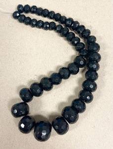 Cuentas de Piedra Natural de Ónix Negro Facetadas y Graduadas en Forma de Rondelle para la Fabricación de Joyería, Cuentas Sueltas al por Mayor - Product Image 6