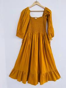 Summer Casual Maxi Ruffled Belt Cotton Pullover for Women Made in India Strapless neckline with Hook Eye Closure - Product Image 3