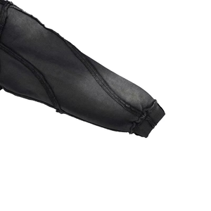 Sweat à capuche zippé pour homme, effet vieilli, délavé, patchwork déstructuré, en molleton bouclette épais, OEM - Product Image 2