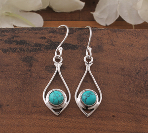Wholesale Vintage Natural Blue Lace Agate Gold Plated 925 <b>Sterling</b> <b>Silver</b> Water Drop Earrings High Quality Anniversary Gift - Product Image 3