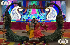 Decoración de escenario de boda tradicional del Sur estatua de FRP Ceremonia de boda india decoración de bienvenida Entrada de tema de boda tradicional - Product Image 4