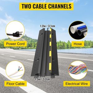 3 Protectores de Cable de Goma para Carga de 11000 Libras, Rampa Protectora para 2 Cables - Product Image 4
