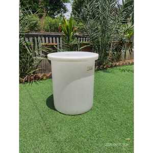 White 20 Litre <b>Plastic</b> Storage Container <b>with</b> <b>Lid</b> Round Organizer <b>Bin</b> for Home Shed Garage - Product Image 1