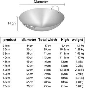 Wok Tradicional Asiático de Calentamiento Rápido, Construcción de Acero Inoxidable, 20L de Gran Capacidad, Mango de Madera, Apto para Lavavajillas - Product Image 2