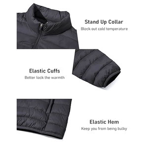 เสื้อแจ็คเก็ตพัฟเฟอร์บุฉนวนสำหรับผู้ชาย ปรับแต่งได้ น้ำหนักเบา กันลม ผ้ากันน้ำ คอตั้ง ซิปเต็มตัว - Product Image 5