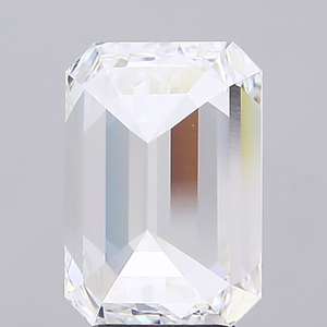 Exquisito diamante blanco suelto de 5 quilates, color E, VVS2, corte esmeralda, que exhibe una simetría de corte escalonado impecable y un brillo helado de élite. - Product Image 1