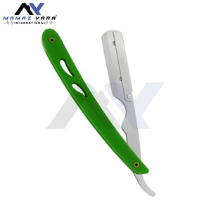 Professional <b>Single</b> Blade Stainless Steel Barber <b>Swing</b> Lock Safety Razor Custom Color Plastic Handle for Men Facial Shaving - Product Image 5