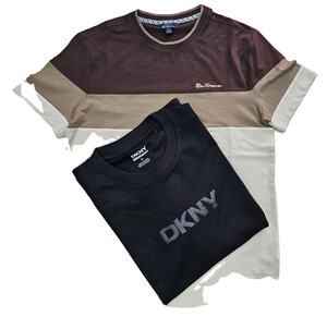 Nouveau Design T-shirt à séchage rapide pour hommes respirant col rond solide motif imprimé 100% coton fil court teint Techniques lavées - Product Image 2