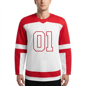 Maillot de hockey sur glace sublimé pour homme en mesh, maillot de match de hockey sur glace pour homme, maillot de hockey sur glace à col en V pour homme, maillot de hockey 100 % polyester - Product Image 6