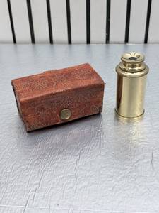 Telescopios de Latón Chapados en Oro de Alta Calidad, Estilo Antiguo, Caja de Cuero Hecha a Mano, Artesanía Antigua del Mundo, Artículo Coleccionable, Uttarakand - Product Image 2