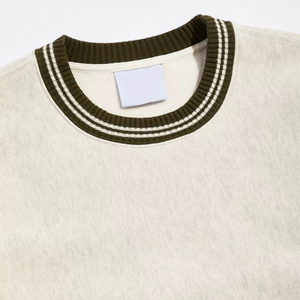Pull en maille ras du cou crème pour homme 2026, coupe classique, couleur unie, 100 % coton, anti-boulochage, décontracté, pour l'automne - Product Image 3