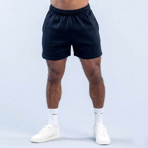 Top Quality Men's Gym Shorts Midnight Black Side Pockets Oversized Fit Shorts Comfortable Elasticated Waist Band Men's Shorts - Product Image 6