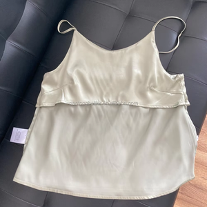 Ensemble pyjama en satin imprimé floral pour femmes, col licou, short sans manches, taille élastique, vêtements de nuit d'été, vert - Product Image 5