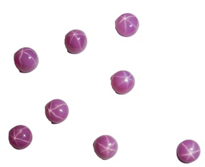 Rubí Estrella Redondo de 4x4 mm, 1 Quilate, Creado en Laboratorio, Cabujón Pulido con Efecto de Estrella de 6 Puntas para Joyería - Product Image 1