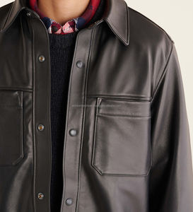 Venta al por mayor camisas de moda de diseño premium informales para hombres 100% cuello Mandarín de fibra de bambú tela de popelina en relieve adultos invierno - Product Image 3