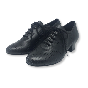 Chaussures de danse de salon et latine professionnelles pour femmes en cuir véritable de haute qualité, ivoire et noir, à bout fermé - Orientées vers la mode - Product Image 1
