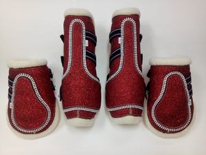 Botas de cuero FETLOCK para tendón, botines de diseñador de lujo con purpurina, fabricante al por mayor - Product Image 3