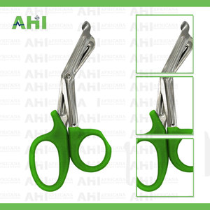 Tijeras para Trauma AHI Verdes, Tijeras Médicas de Acero Inoxidable, Tijeras de Emergencia para Paramédicos y EMT, Cortador de Vendajes, Certificación CE Clase I - Product Image 2