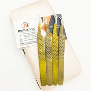 Pinzas profesionales personalizadas de extensión de pestañas de acero inoxidable sostenible, herramienta de Punta puntiaguda de etiqueta privada alta para pestañas - Product Image 1