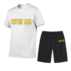 Ensemble décontracté d'été pour homme, doux et écologique, composé d'un t-shirt et d'un short, avec logo personnalisé, en tissu polaire polyester/coton - Product Image 4