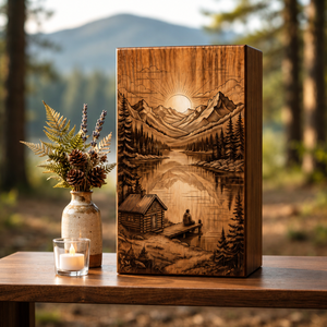 Panneau commémoratif en bois personnalisé, plaque souvenir paysagère naturelle pour hommage funéraire - Product Image 3