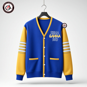 เสื้อคาร์ดิแกนถักอะคริลิกปักลาย Sigma Gamma Rho Sorority สำหรับผู้หญิง |   ดีไซน์วินเทจแบบเรียบง่ายตามสั่ง - Product Image 1