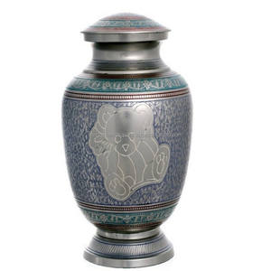 Urnes funéraires en laiton de haute qualité avec empreinte de patte en étain et urnes funéraires en métal fini de couleur noire pour cendres humaines - Product Image 6