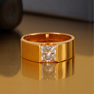 Anillo de Compromiso con Diamante Cultivado en Laboratorio, Corte Princesa, 2.05 CT, Oro 14K, VVS1-VVS2, DEF, Solitario, para Boda - Product Image 1